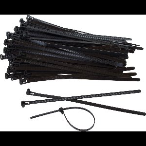 Kortpack - Hersluitbare Kabelbinders/Tyraps - 380mm lang x 4.8mm breed - Zwart - 1000 stuks - Treksterkte: 22.2KG - Bundeldiameter: 102mm - Bundelbandjes - (099.0497)