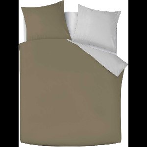 Zydante Swisstech® - Dekbedovertrekset - Omkeerbaar - Taupe & Gebroken wit - 240x200/220 cm
