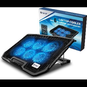 Universele Laptop Cooler met 6 krachtige ventilatoren - Verstelbaar - Tot 17 inch - Laptop standaard - Cooling pad