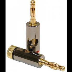 Dynavox Banaanstekker male set - Verguld - Rood/Zwart