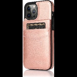 Hoesje geschikt voor iPhone 15 Plus - Backcover - Pasjeshouder - Portemonnee - Kunstleer - Rose Goud