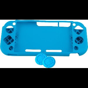 Siliconen hoes met Thumb Grips - Blauw geschikt voor Nintendo Switch Lite