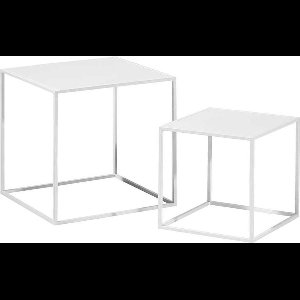 Beekwilder LVT Quadro White - Tafel - Set 40cm en 30cm - Wit - Kubus - Plantentafel