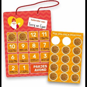 Sint en Piet Aftelkalender met Stickers 35cm