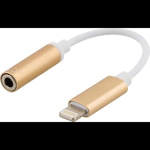 Epzi IPLH-590 Lightning naar 3,5 mm audioadapter, aluminium behuizing, goud