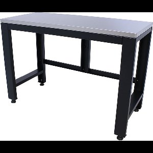 Kraftmeister werkbank Pro 136 cm - Werktafel met RVS werkblad - Zwart