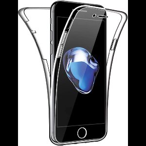 Hoesje geschikt voor iPhone SE 2022 / 2020 / 8 / 7 - 360 Graden Case 2 in 1 Hoes Transparant + Ingebouwde Siliconen TPU Cover Screenprotector