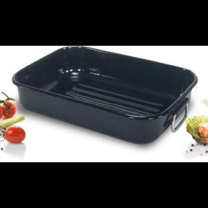 Braadslede email 43x30x7.5cm zwart