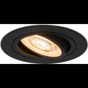 HOFTRONIC - Miro Platte Inbouwspot met Lage inbouwdiepte 35mm - GU10 fitting - 2700K Warm wit - Dimbaar & Kantelbaar - 3.8W 270 Lumen - IP20 voor binnen - Mat zwart