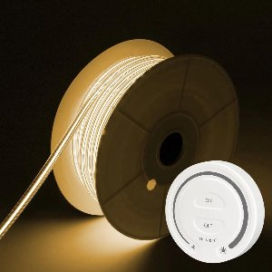 COB LED Strip - Warm Wit 2700k - 20 Meter in één rol(1x 20meter) - 800Lumen per meter - 220V - Waterdicht(IP65) - Complete Set - Met Mi-Light(MiBoxer) Draadloze Touch Wandbediening(Wit)