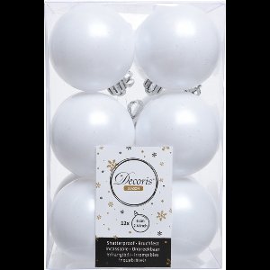 Cosy&Trendy kerstballen - 12 stuks - 6cm - kunststof