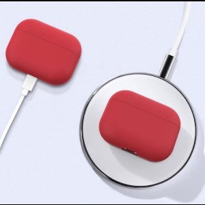 CHPN - AirPods hoesje - Hoesje voor AirPods pro - Siliconen Beschermhoesje - Airpodshoesje - Geschikt voor Apple AirPods pro - Rood