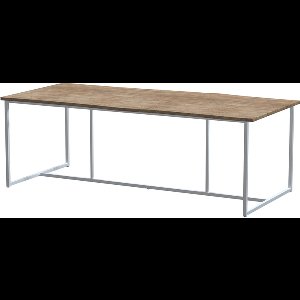 4SO - Quatro Tafelframe Frost Grey met Robusto Tafelblad Teak 220 x...