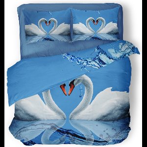 Eleganzzz Dekbedovertrek Iternal Love - blauw - Dekbedovertrek 240x200/220cm - Micropercal - Lits Jumeaux - Dekbedovertrekken