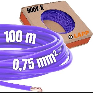 100 meter Lapp 4510072 H05V-K 0,75 mm² paars I bedradingskabel I kernkabel flexibel I PVC enkeladerig I draad soepel 0,75 mm2 I bedrading