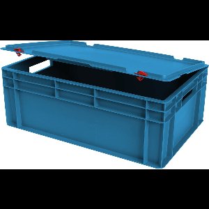 Alpac Stapelbak met deksel - Opbergbak met deksel - 600 x 400 x 240 mm - 42L - Blauw