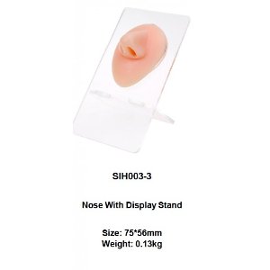 3D- neus voor Sieradendisplay - Piercing-oefentool met Acrylstandaard - Siliconen oor model voor Neus-piercingpraktijk - Neus-display Rekwisieten - Multifunctioneel - Realistisch Model