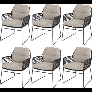 Rhodos dining tuinstoel antraciet Taste 4SO set van 6