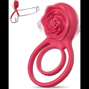 Vibrerende Cockring Silliconen - Met Roos Clitoris stimulator - Penisringen voor mannen - Sex toys voor koppels - Jespro
