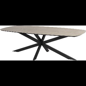 Prado dining tuintafel 240x105xH75 cm antraciet met keramisch deens ovaal blad Taste 4SO