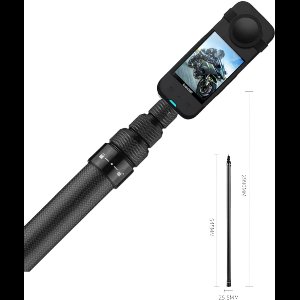 Invisible Carbon Fiber Selfie Stick 3 meter 4 Insta360 - SelfieStick insta - Insta360 One X5 -SelfieStick Carbon Fiber -zwart - Black - Invisible Selfie Stick - Insta360 One X5 X4 X3 X2 X R GO Ace GO3 - - Selfi insta360 - Accessoires voor Insta3