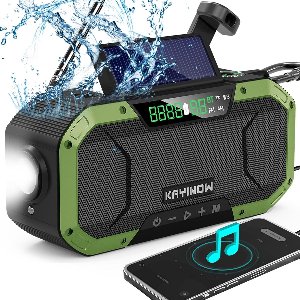 Crrynuo, Noodradio Waterdichte Bluetooth-luidspreker - Op zonne-energie - 5000mAh oplaadbare batterij, Telefoonoplader, Zaklamp, SOS, Survival Storm Camping
