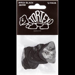 Dunlop Tortex® Pitch Black Standard 0.88 mm Plectrums - 12 stuks