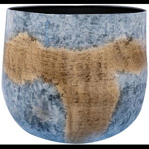 Ter Steege Bloempot Marino Beach Metaal Blauw-Bruin D 30 cm H 26 cm