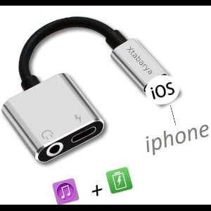 Xtabarya 2 In 1 Audio Adapter Aux Opladen 8 pin naar Jack Adapter oortjes Kabel Splitter Geschikt voor Iphone Xs Max Xr X 7 8 11 12 Pro Plus Cord Splitte-Zilver
