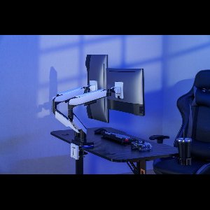 RGB Monitorarm voor Gamingbureau | Voor 2 Zware Monitoren | Met Kleur | Inclusief Gasveren