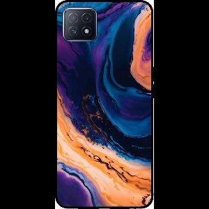 Smartphonica Telefoonhoesje voor OPPO A53 5G / A72 5G / A73 5G marmer look - backcover marmer hoesje - Blauw geschikt voor Oppo A53 5G;Oppo A72 5G;Oppo A73 5G