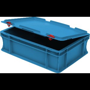 Alpac Stapelbak met deksel - Opbergbak - 400 x 300 x 140 mm - 10L - Blauw