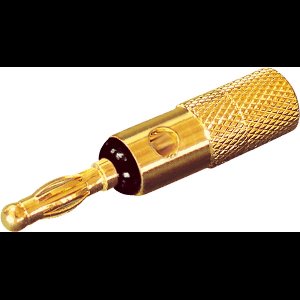 Dynavox Banaanstekker male - Klemcilinder - Verguld - Zwart - Per 1 stuk(s)