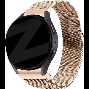 Bandz Milanese loop band geschikt voor Galaxy Watch 7 (40 & 44mm) / Galaxy Watch 6 (Classic) / 5 40mm & 44mm / Watch 5 Pro / 4 & Watch 4 Classic / Watch FE - gevlochten staal - Milanees bandje met magneetsluiting - rosé goud