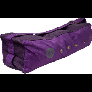 REVIVE yogatas met verstelbare schouderband, kleur paars, 100% biologisch katoen, ruim hoofdvak met zijvak.