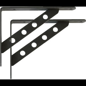 AMIG Plankdrager/steun Heavy Support - 2x - metaal - zwart - H200 x B160 mm - Tot 370 kg - boekenplank steunen