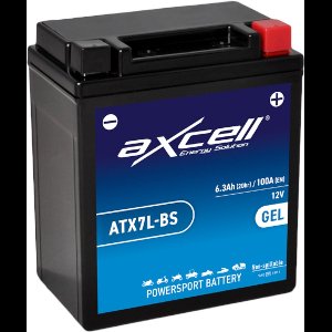 Accu Axcell ATX7L-BS / YTX7L-BS 12volt 6.3Ah 113 x 70 x 130mm Onderhoudsvrij GEL