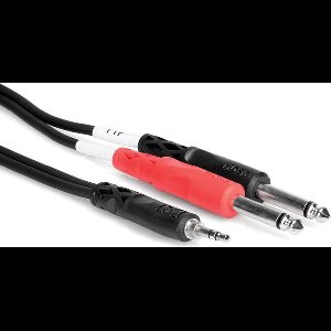 Hosa Technology - CMP-159 audio kabel - 3,05 mtr - 3.5mm mini jack, 2 x 6.35mm jack - Zwart