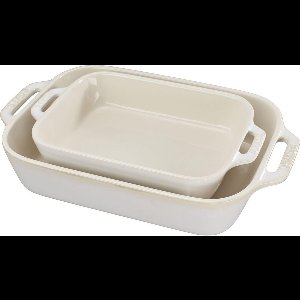 Schotel Rechth Set 2-  20x27 + 20x16 Ivoor Ceramic By Staub 40511-921