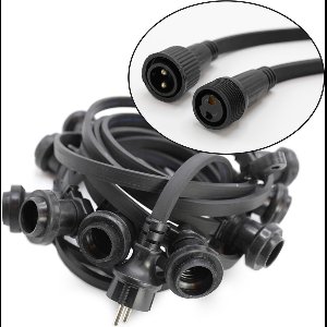 LumenXL - Lichtsnoer voor buiten - Koppelbaar - IP44 - 50 meter 50 fittingen - E27 - exclusief lichtbron