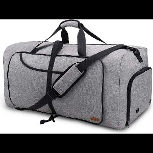 Reistas, grote, bedienbare weekendtassen, waterdichte sporttassen met mooie opbergruimte voor heren en dames, grijs, 80L