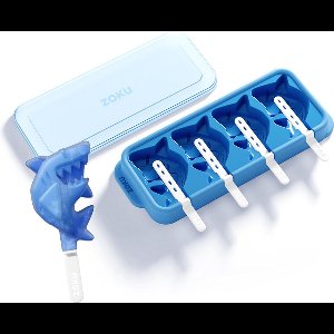 Zoku - IJsjesmaker - IJslollie maker - IJsvormpjes - Maak Je Eigen IJsjes - Haaien - Set van 4 IJsjes