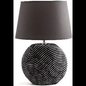 BRUBAKER Tafel- of bedlampje Zen Garden antraciet grijs - keramische voet in tweekleurige, matte afwerking - 38 cm hoogte