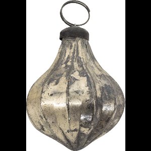 HomeBound by KY | Glazen kerstbal vintage cream | 7x7x7cm | kerstbal