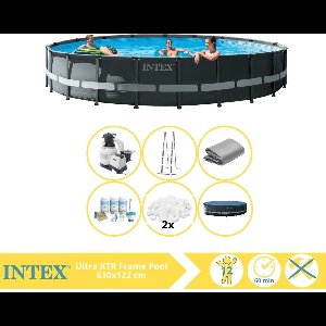 Intex Ultra XTR Frame Zwembad - Opzetzwembad - 610x122 cm - Inclusief Onderhoudspakket en Filterbollen