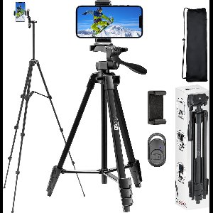 Studio ME Telefoon Statief - 136 cm - Tripod Smartphone - Zwart - Camera Statief - Telefoonhouder - Incl. Bluetooth Afstandsbediening - Statief Telefoon