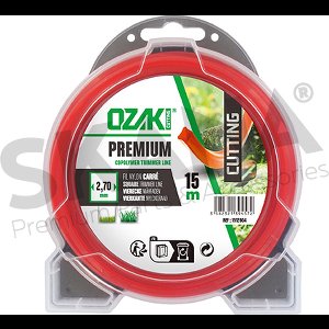 Blister vierkante nylondraad PREMIUM LINE OZAKI - Lengte: 15 m, Ø: 2,70mm