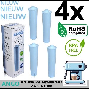 4x Waterfilter ANGO voor Jura volautomatische koffiemachines, compatibel met Jura Blue 71311/67007 - Jura - Jura ENA - Jura Giga - Jura Impressa A-Serie - Impressa C-Serie - Impressa F-Serie - Impressa J-Serie - Impressa Z-Serie - Jura Impressa Piano