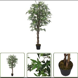 vidaXL Esdoornboom - Kunstplant - Kunstplant esdoornboom 504 bladeren 150 cm groen - Kunstv Plant - Groene Planten - Kamerplant
