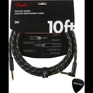 Fender Deluxe Gitaar Kabel 3 Meter Met Haakse Plug | Instrumentkabel Met Specter Plectrum